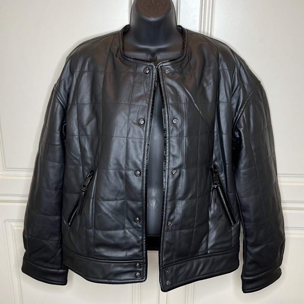 NWT - Rebecca Minkoff Square Quilted Racer Jacket - Size Small
